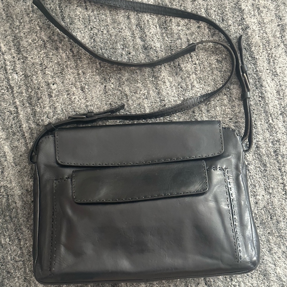 Marsell black leather crossbody purse in excellent condition